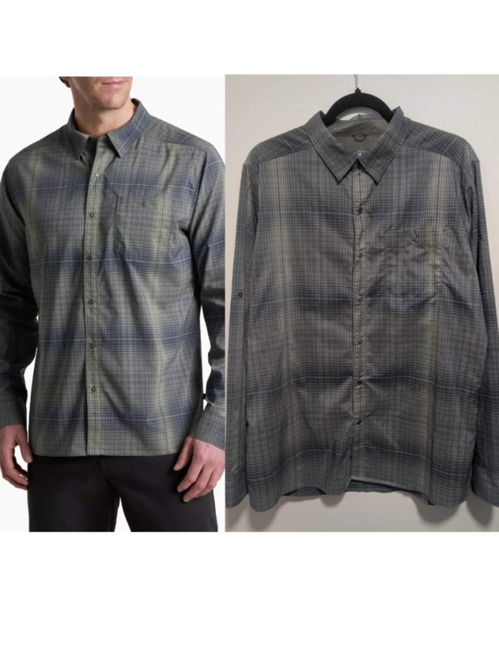 KÜHL | Response Lite Long Sleeve Plaid Shirt In Hurricane Grey